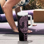Mawhero Maori Ta Moko Poutama Art Tumbler With Handle