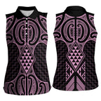 Mawhero Maori Ta Moko Poutama Art Women Sleeveless Polo Shirt