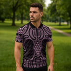 Mawhero Maori Ta Moko Poutama Art Zipper Polo Shirt - Aussie Hoodie
