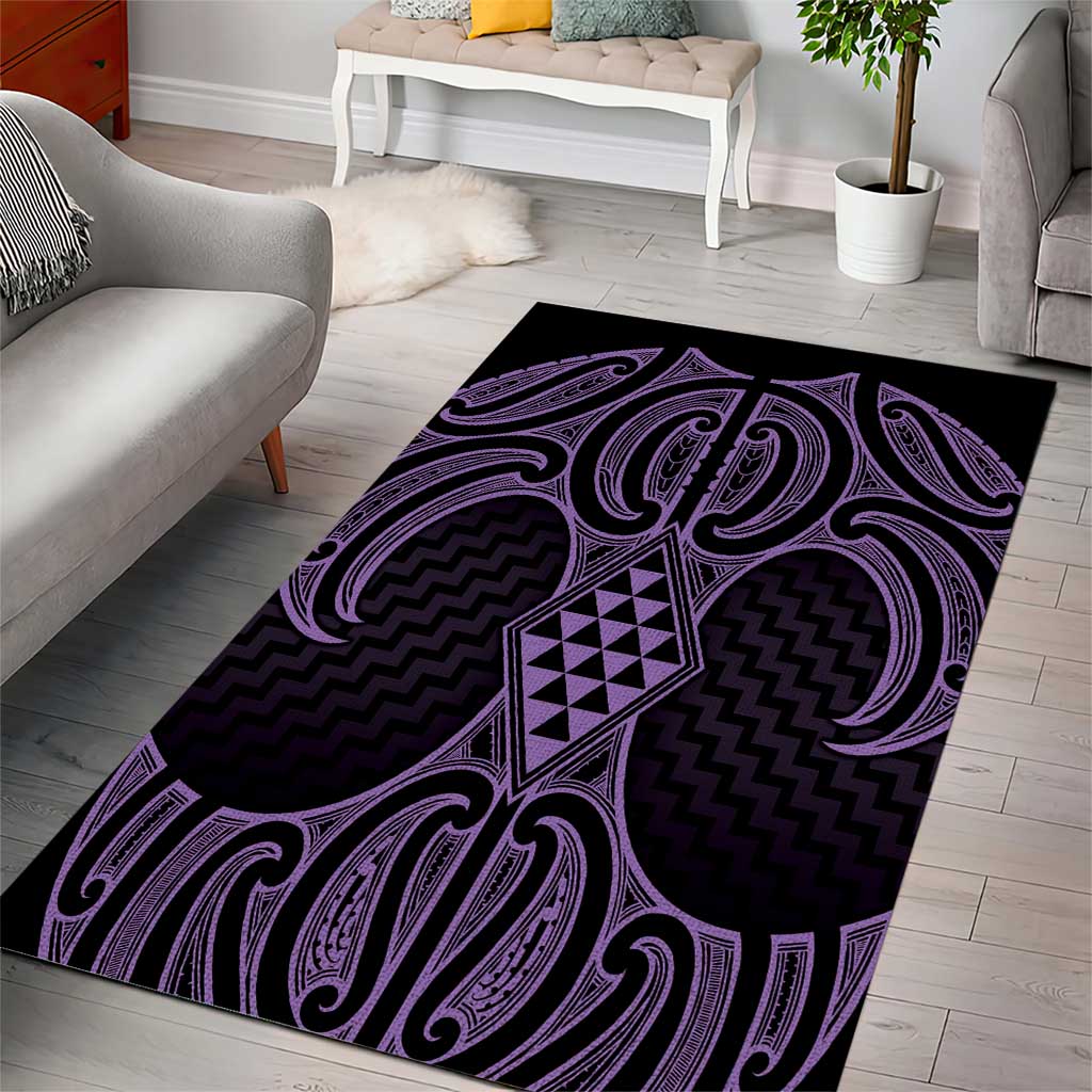 Waiporoporo Maori Ta Moko Poutama Art Area Rug
