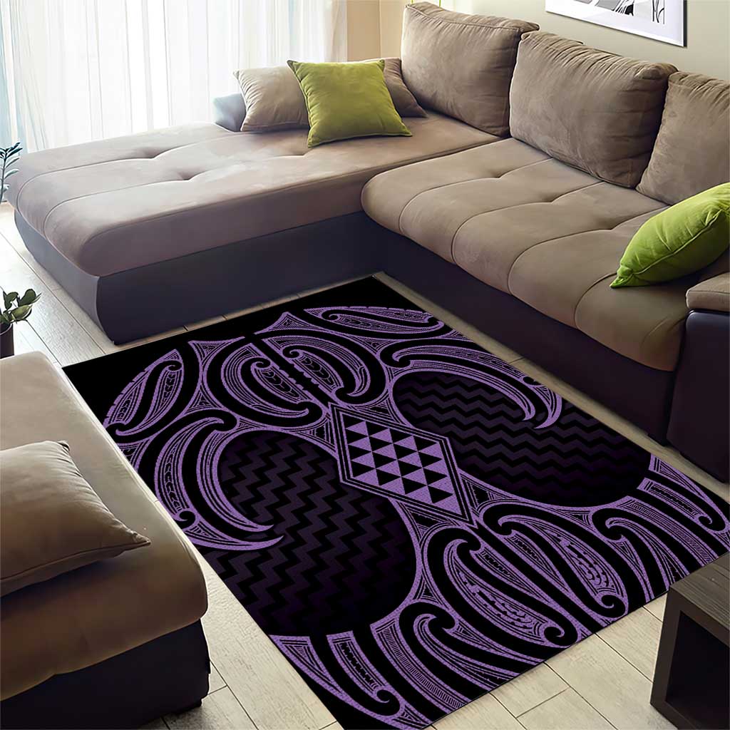 Waiporoporo Maori Ta Moko Poutama Art Area Rug