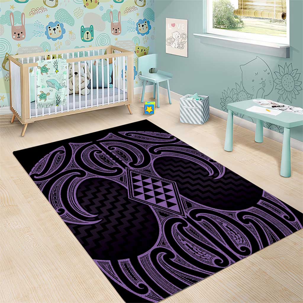 Waiporoporo Maori Ta Moko Poutama Art Area Rug