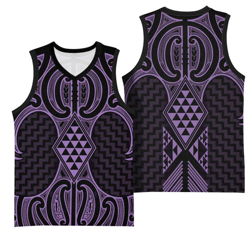 Waiporoporo Maori Ta Moko Poutama Art Basketball Jersey - Aussie Hoodie