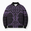 Waiporoporo Maori Ta Moko Poutama Art Bomber Puffer Jacket - Aussie Hoodie