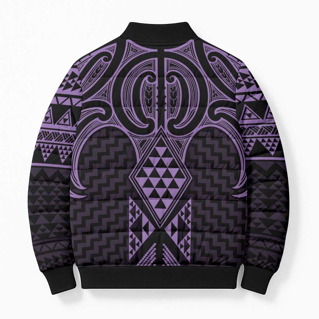 Waiporoporo Maori Ta Moko Poutama Art Bomber Puffer Jacket - Aussie Hoodie