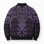 Waiporoporo Maori Ta Moko Poutama Art Bomber Puffer Jacket - Aussie Hoodie