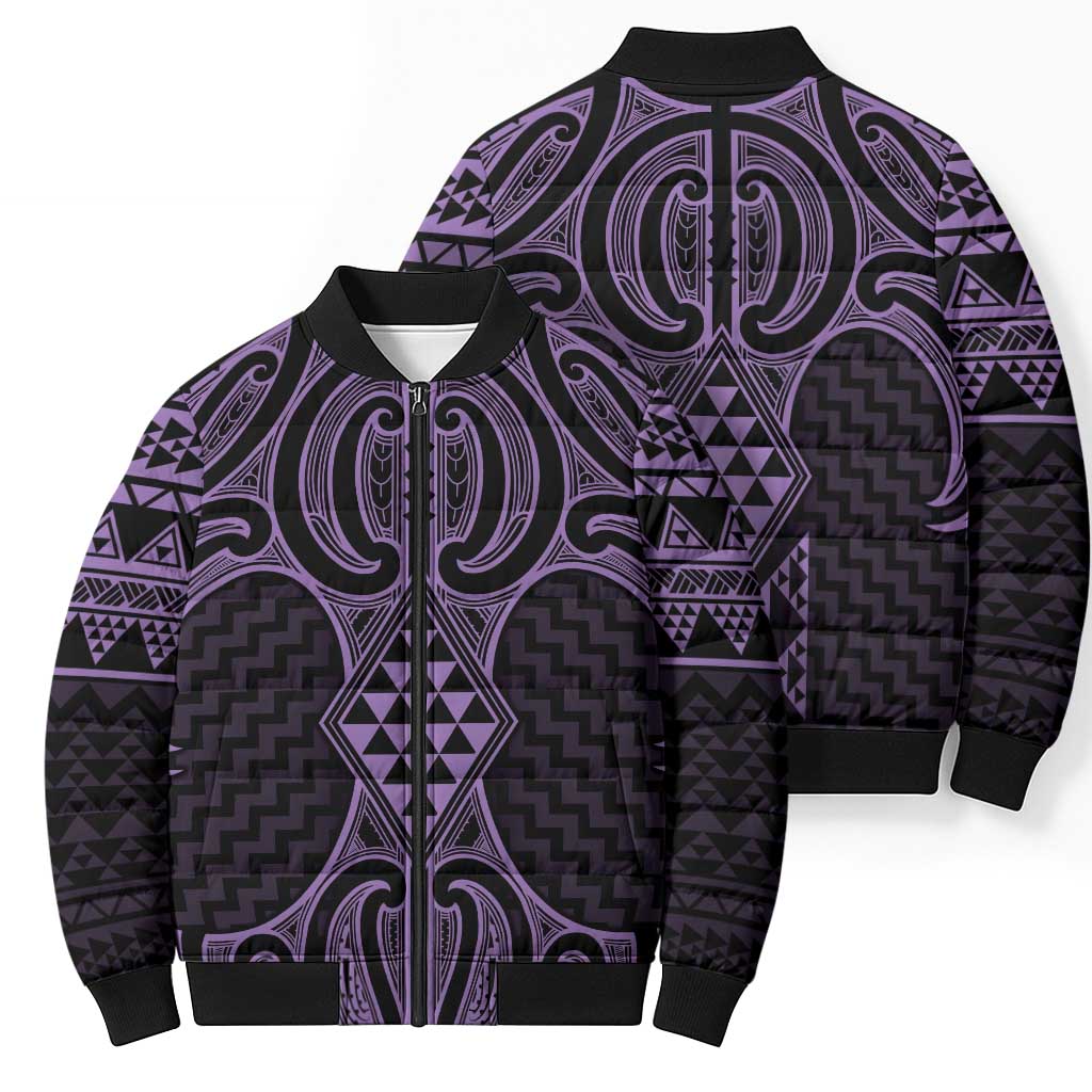 Waiporoporo Maori Ta Moko Poutama Art Bomber Puffer Jacket - Aussie Hoodie