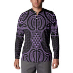 Waiporoporo Maori Ta Moko Poutama Art Button Sweatshirt