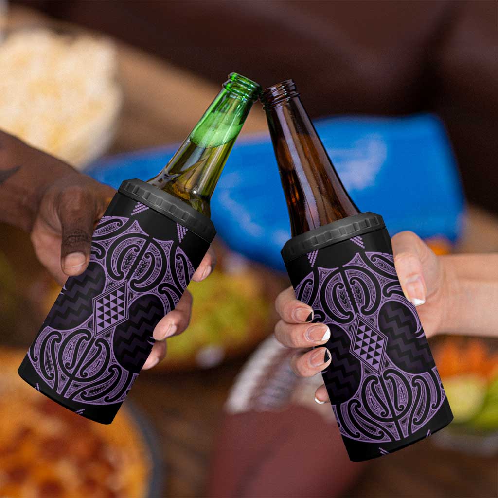 Waiporoporo Maori Ta Moko Poutama Art 4 in 1 Can Cooler Tumbler