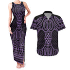 Waiporoporo Maori Ta Moko Poutama Art Couples Matching Tank Maxi Dress and Hawaiian Shirt