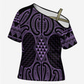 Waiporoporo Maori Ta Moko Poutama Art Cross Shoulder Shirt - Aussie Hoodie