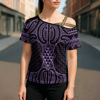 Waiporoporo Maori Ta Moko Poutama Art Cross Shoulder Shirt - Aussie Hoodie