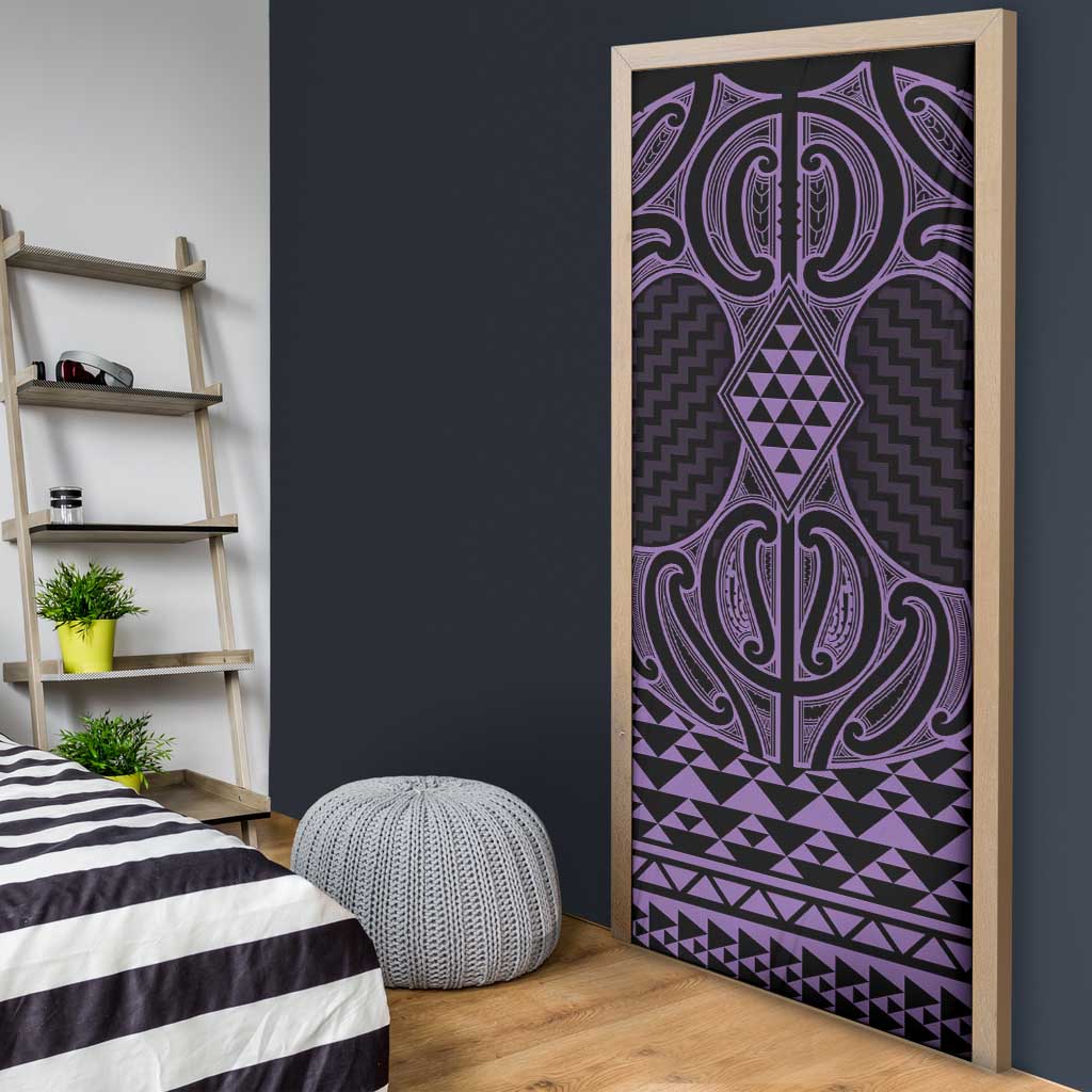 Waiporoporo Maori Ta Moko Poutama Art Door Cover - Aussie Hoodie