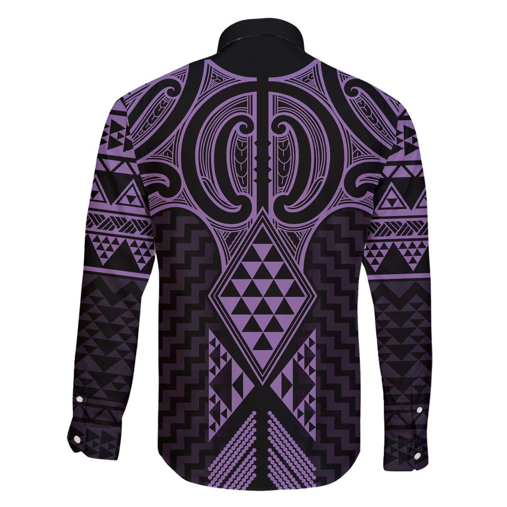 Waiporoporo Maori Ta Moko Poutama Art Family Matching Off The Shoulder Long Sleeve Dress and Hawaiian Shirt
