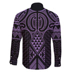 Waiporoporo Maori Ta Moko Poutama Art Family Matching Off The Shoulder Long Sleeve Dress and Hawaiian Shirt