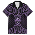 Waiporoporo Maori Ta Moko Poutama Art Family Matching Off Shoulder Maxi Dress and Hawaiian Shirt
