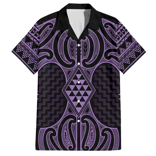 Waiporoporo Maori Ta Moko Poutama Art Family Matching Off Shoulder Maxi Dress and Hawaiian Shirt