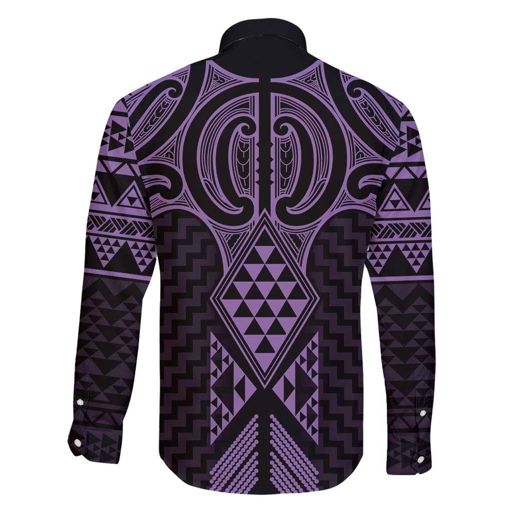 Waiporoporo Maori Ta Moko Poutama Art Family Matching Off Shoulder Maxi Dress and Hawaiian Shirt