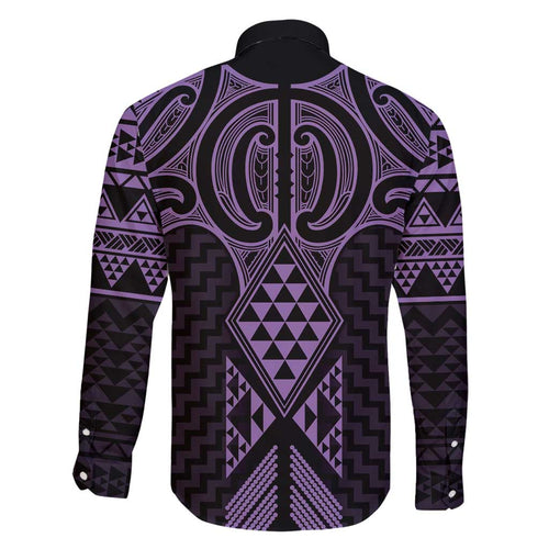 Waiporoporo Maori Ta Moko Poutama Art Family Matching Off Shoulder Short Dress and Hawaiian Shirt