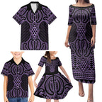 Waiporoporo Maori Ta Moko Poutama Art Family Matching Puletasi and Hawaiian Shirt