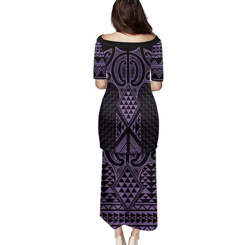 Waiporoporo Maori Ta Moko Poutama Art Family Matching Puletasi and Hawaiian Shirt