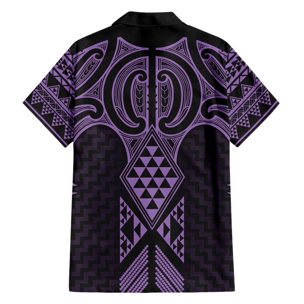 Waiporoporo Maori Ta Moko Poutama Art Family Matching Short Sleeve Bodycon Dress and Hawaiian Shirt