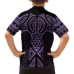 Waiporoporo Maori Ta Moko Poutama Art Family Matching Tank Maxi Dress and Hawaiian Shirt