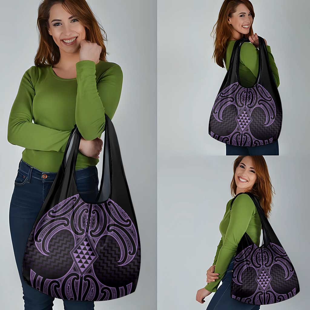Waiporoporo Maori Ta Moko Poutama Art Grocery Bag