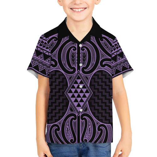 Waiporoporo Maori Ta Moko Poutama Art Kid Hawaiian Shirt