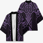 Waiporoporo Maori Ta Moko Poutama Art Kimono - Aussie Hoodie
