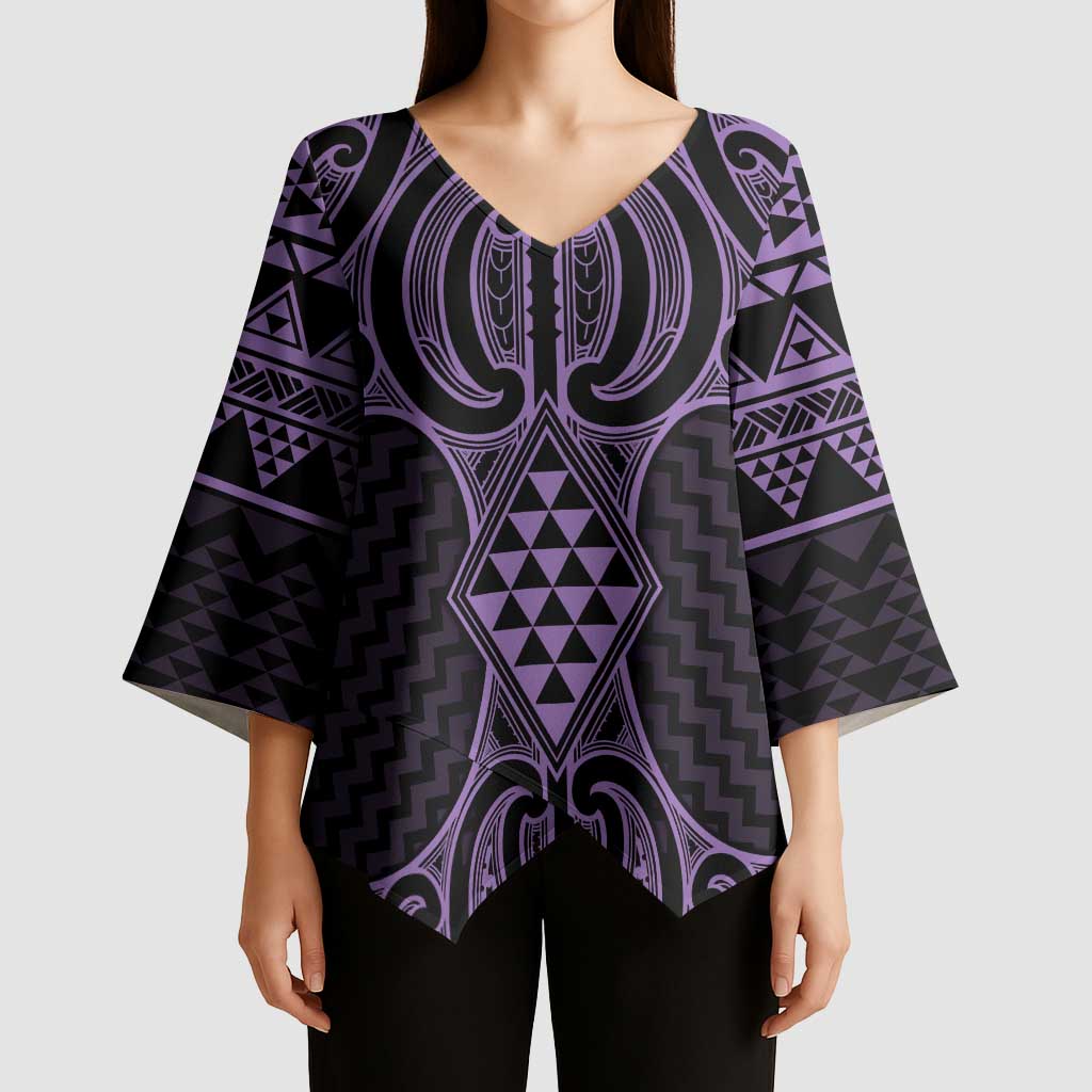 Waiporoporo Maori Ta Moko Poutama Art Kimono Sleeve Blouse - Aussie Hoodie