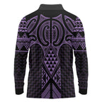 Waiporoporo Maori Ta Moko Poutama Art Long Sleeve Polo Shirt