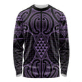 Waiporoporo Maori Ta Moko Poutama Art Long Sleeve Shirt