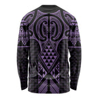 Waiporoporo Maori Ta Moko Poutama Art Long Sleeve Shirt