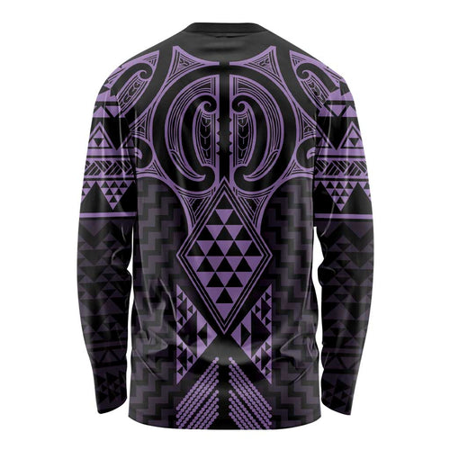 Waiporoporo Maori Ta Moko Poutama Art Long Sleeve Shirt