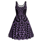 Waiporoporo Maori Ta Moko Poutama Art Midi Dress - Aussie Hoodie