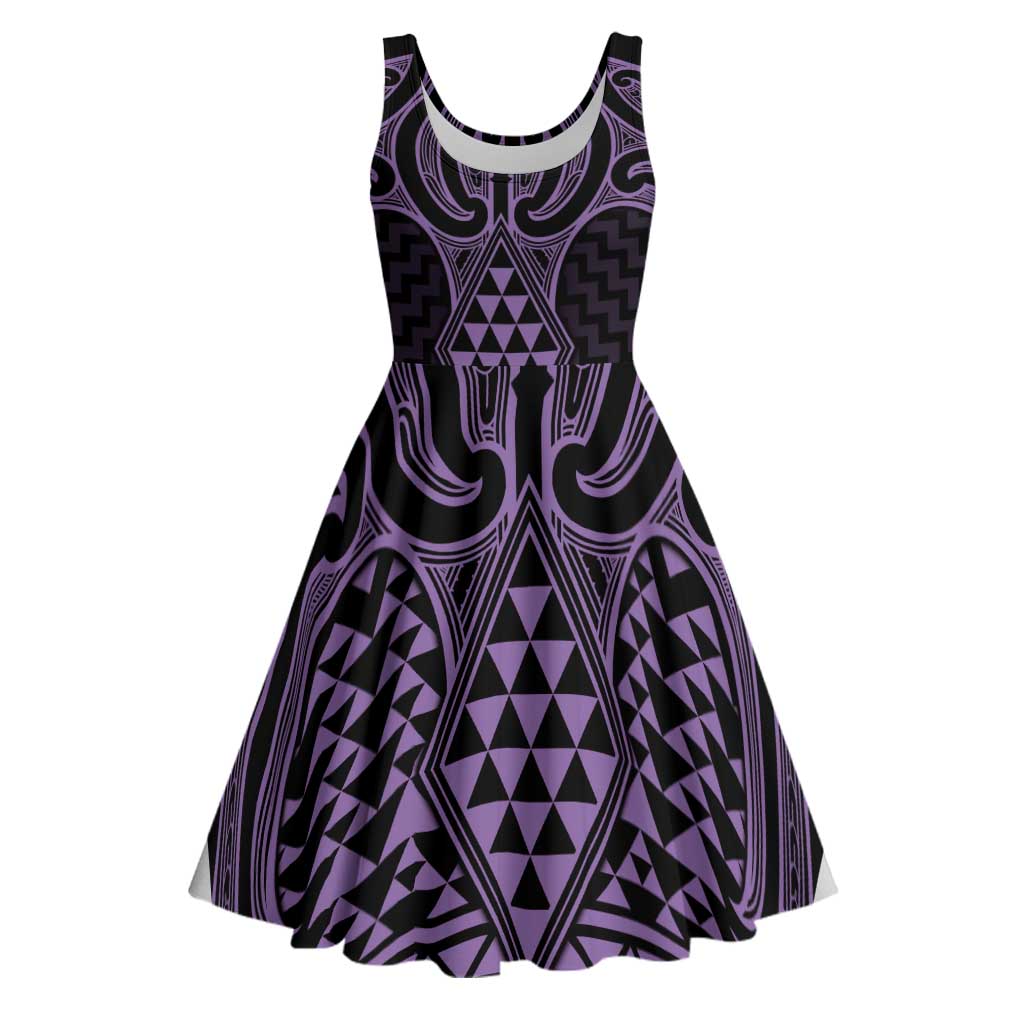 Waiporoporo Maori Ta Moko Poutama Art Midi Dress - Aussie Hoodie