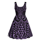 Waiporoporo Maori Ta Moko Poutama Art Midi Dress - Aussie Hoodie