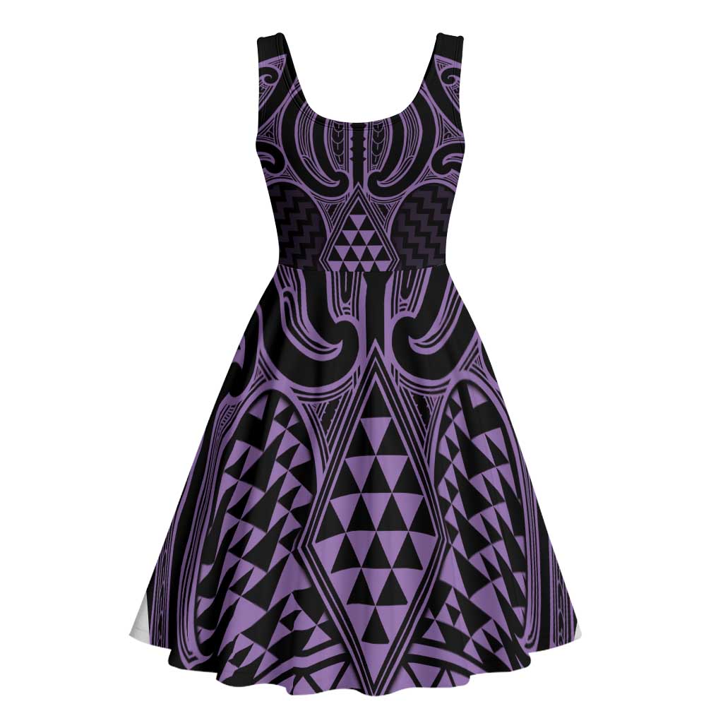 Waiporoporo Maori Ta Moko Poutama Art Midi Dress - Aussie Hoodie