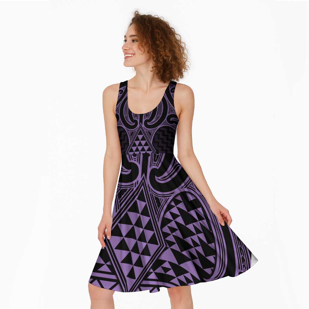 Waiporoporo Maori Ta Moko Poutama Art Midi Dress - Aussie Hoodie