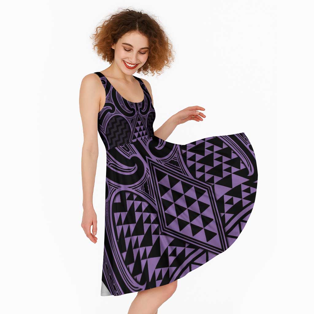 Waiporoporo Maori Ta Moko Poutama Art Midi Dress - Aussie Hoodie