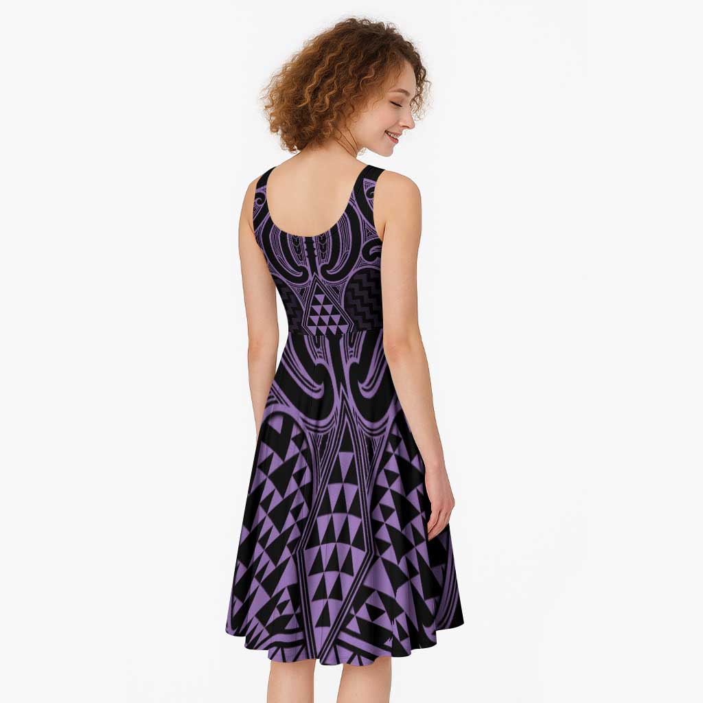 Waiporoporo Maori Ta Moko Poutama Art Midi Dress - Aussie Hoodie