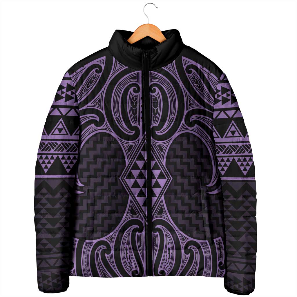 Waiporoporo Maori Ta Moko Poutama Art Padded Jacket - Aussie Hoodie