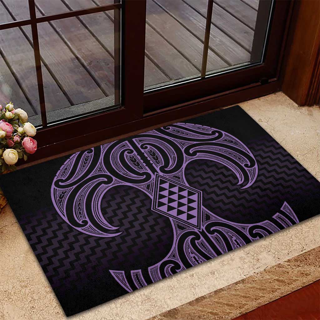 Waiporoporo Maori Ta Moko Poutama Art Rubber Doormat