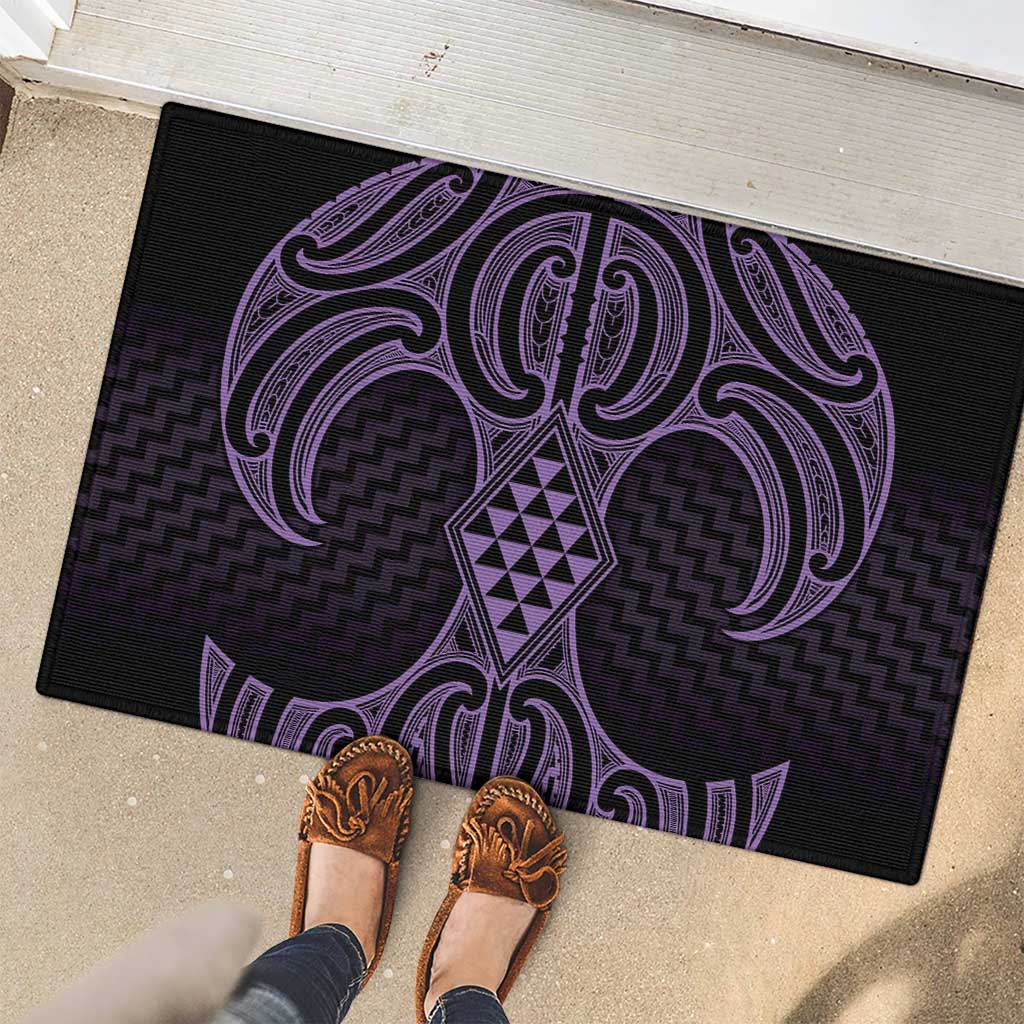 Waiporoporo Maori Ta Moko Poutama Art Rubber Doormat