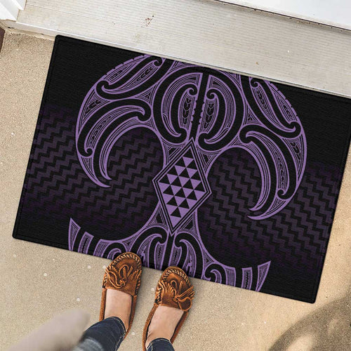 Waiporoporo Maori Ta Moko Poutama Art Rubber Doormat