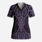 Waiporoporo Maori Ta Moko Poutama Art Scrub Top - Aussie Hoodie