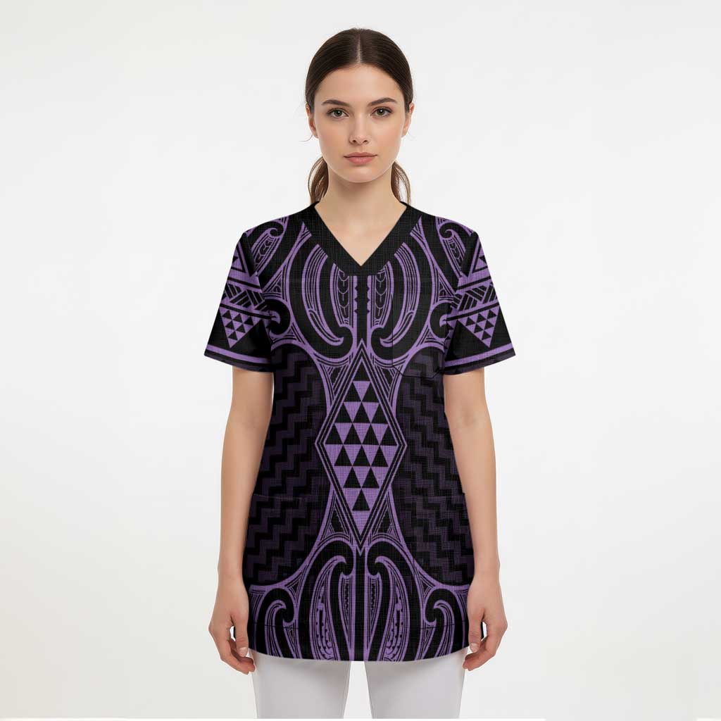 Waiporoporo Maori Ta Moko Poutama Art Scrub Top - Aussie Hoodie