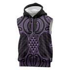 Waiporoporo Maori Ta Moko Poutama Art Sleeveless Hoodie - Aussie Hoodie