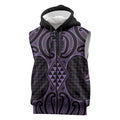Waiporoporo Maori Ta Moko Poutama Art Sleeveless Zip Hoodie LT9